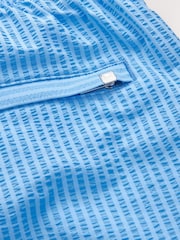 Bright Blue Stripe Seersucker Swim Shorts - Image 9 of 9