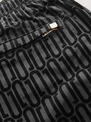 Black Flock Printed Swim Shorts - Image 9 of 9