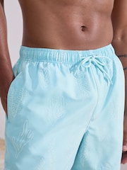 Light Blue Embroidered Swim Shorts - Image 5 of 8