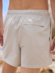 Sage Green Stripe Seersucker Swim Shorts - Image 4 of 8