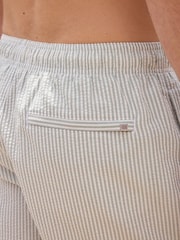 Sage Green Stripe Seersucker Swim Shorts - Image 5 of 8