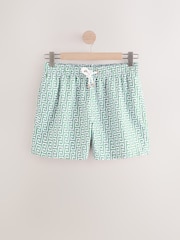 Sage Green Monogram Printed Swim Shorts - Image 7 of 7