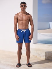 Blue Contrast Stitch Swim Shorts - Image 2 of 8