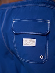 Blue Contrast Stitch Swim Shorts - Image 5 of 8