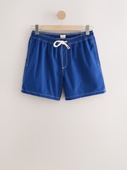 Blue Contrast Stitch Swim Shorts - Image 6 of 8