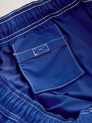Blue Contrast Stitch Swim Shorts - Image 7 of 8