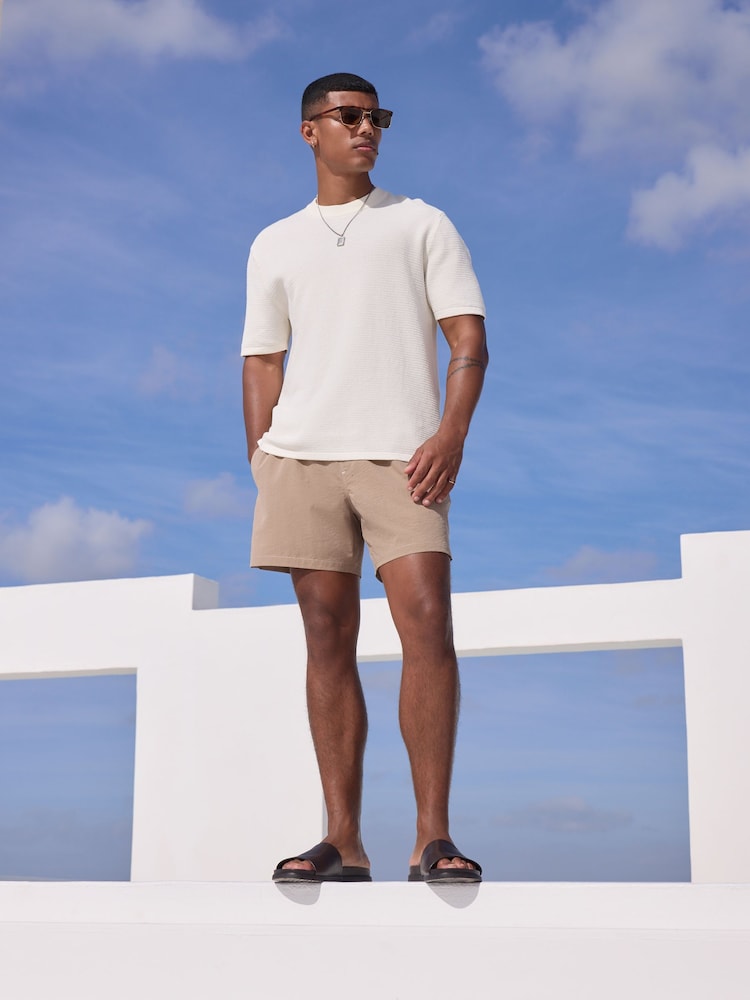 Stone Contrast Stitch Swim Shorts - Image 3 of 10