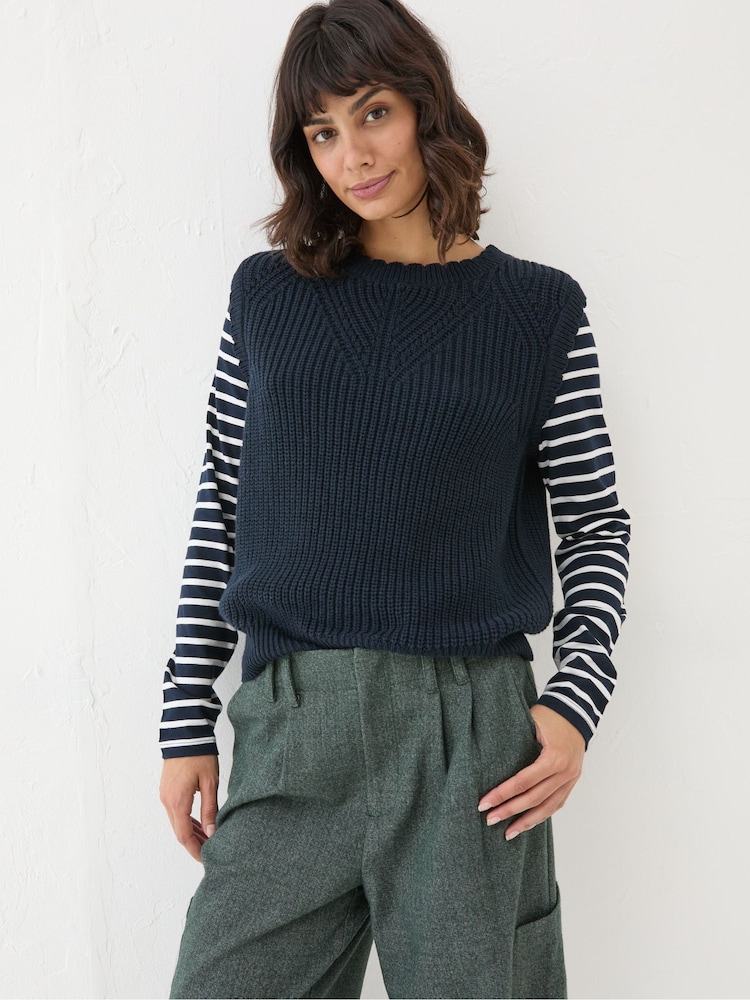 FatFace Navy Heidi 2-in-1 Tank Jersey - Image 1 of 5