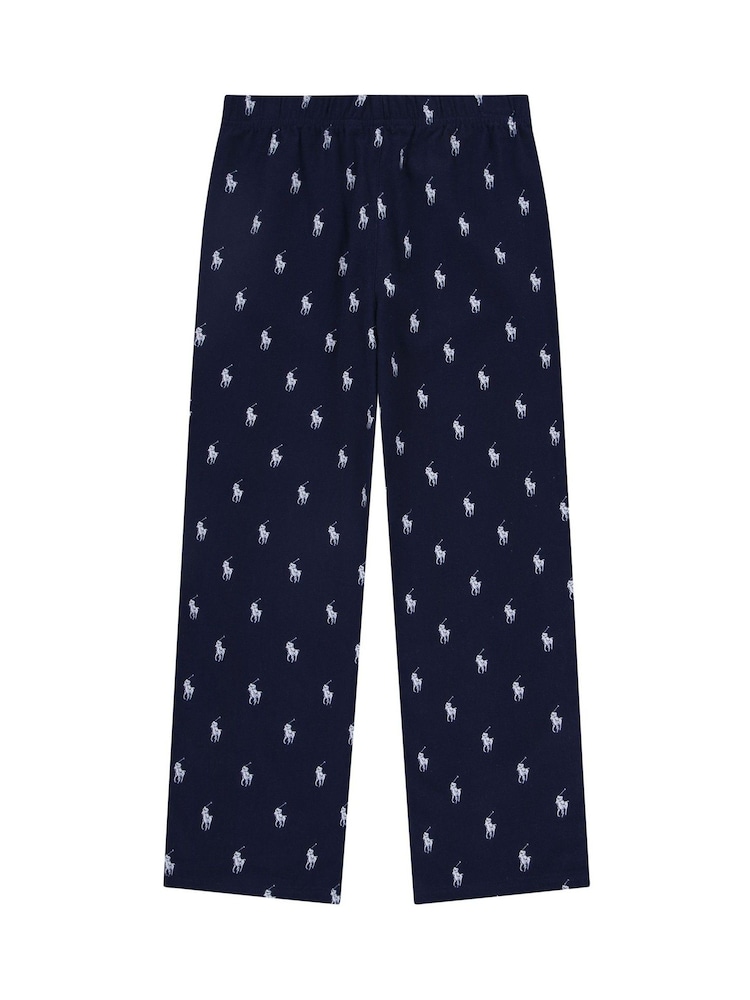 Polo Ralph Lauren Navy 100% Cotton Pyjama Trousers - Image 1 of 2