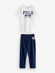 Polo Ralph Lauren Navy 100% Cotton Pyjama Set - Image 1 of 4