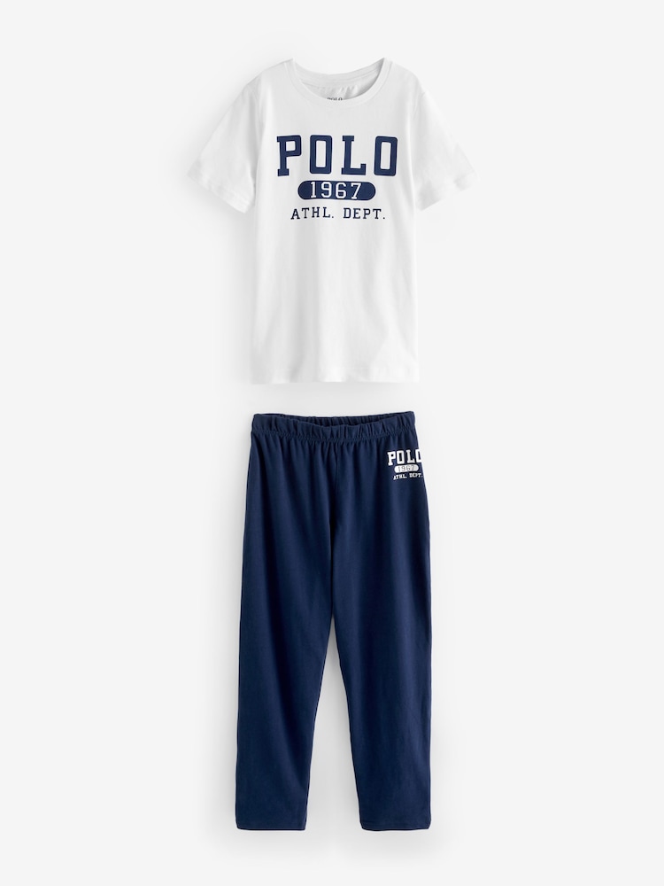 Polo Ralph Lauren Navy 100% Cotton Pyjama Set - Image 1 of 4