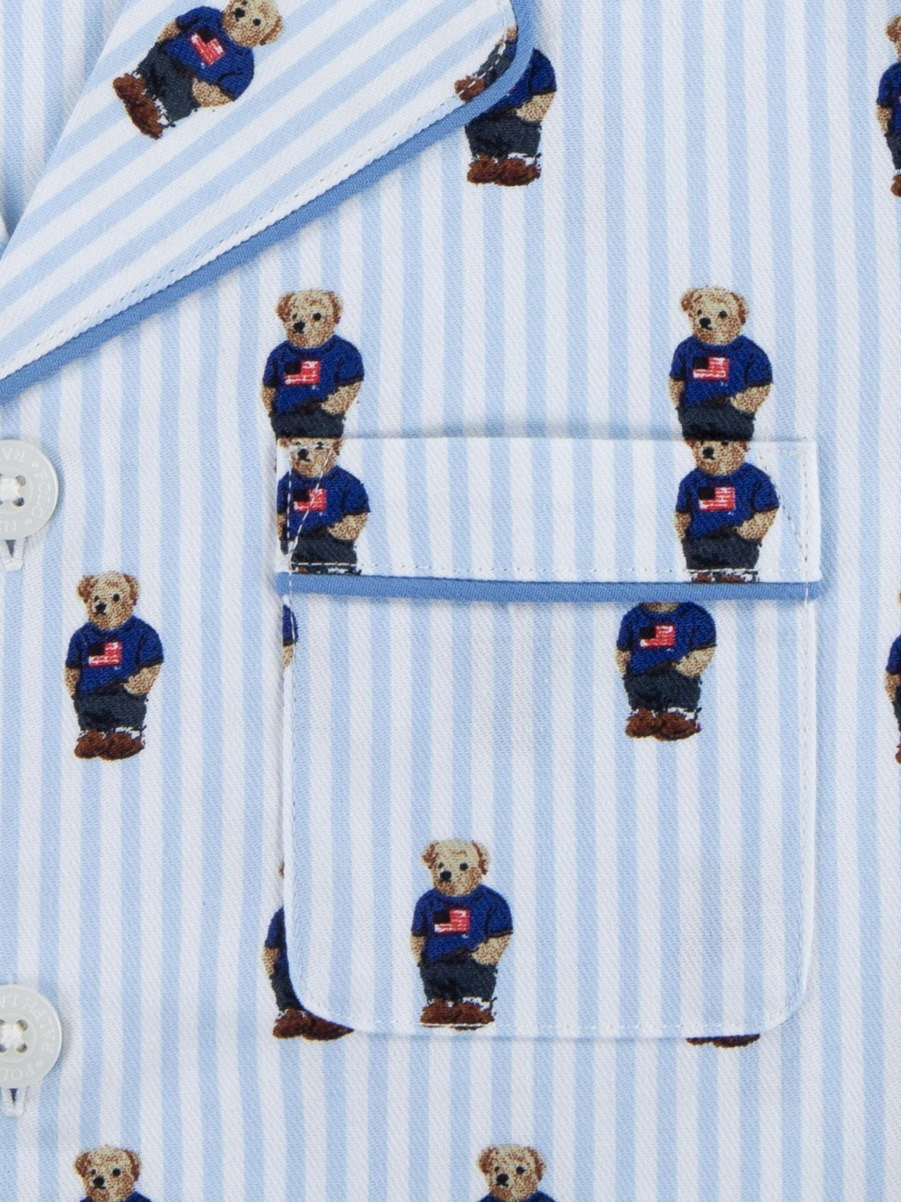 Buy Polo Ralph Lauren 100 Cotton Short Sleeve Bear White Blue Pyjamas Set from Next France