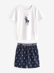 Polo Ralph Lauren Navy 100% Cotton Pyjamas Set - Image 1 of 3