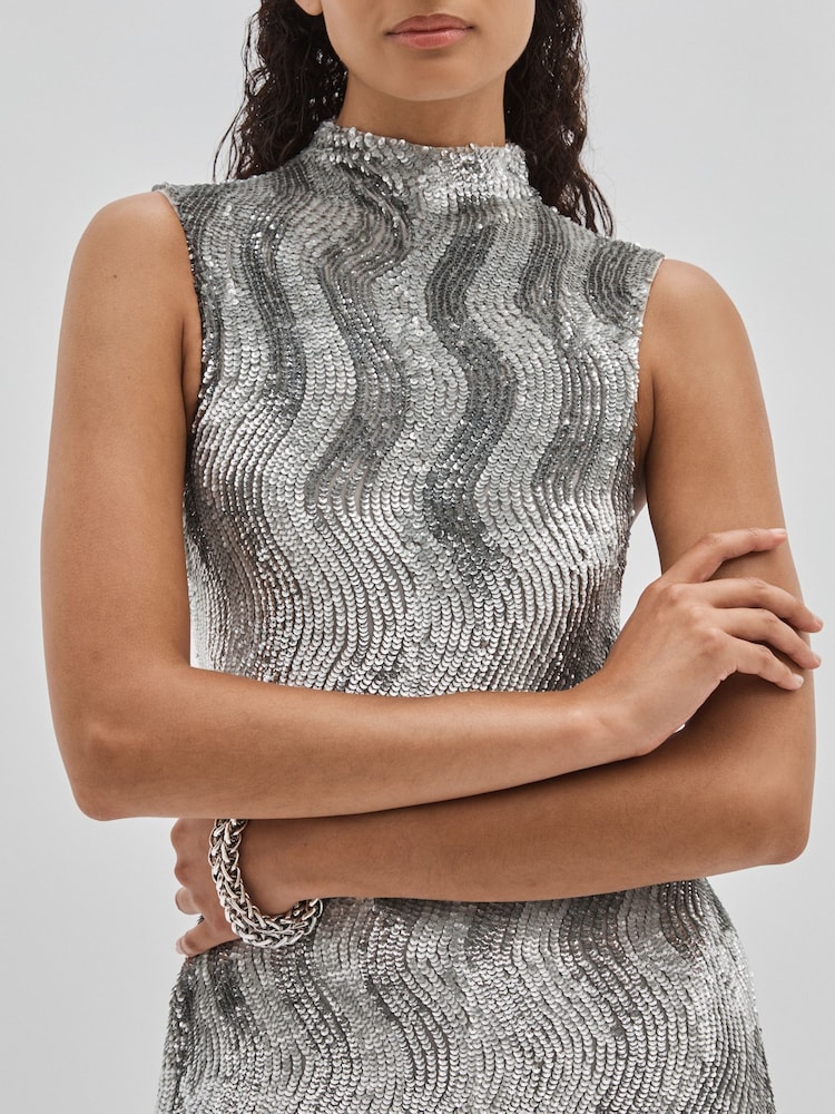 ILTA Keyhole-Back Sequinned Maxi Dress - Image 3 of 6