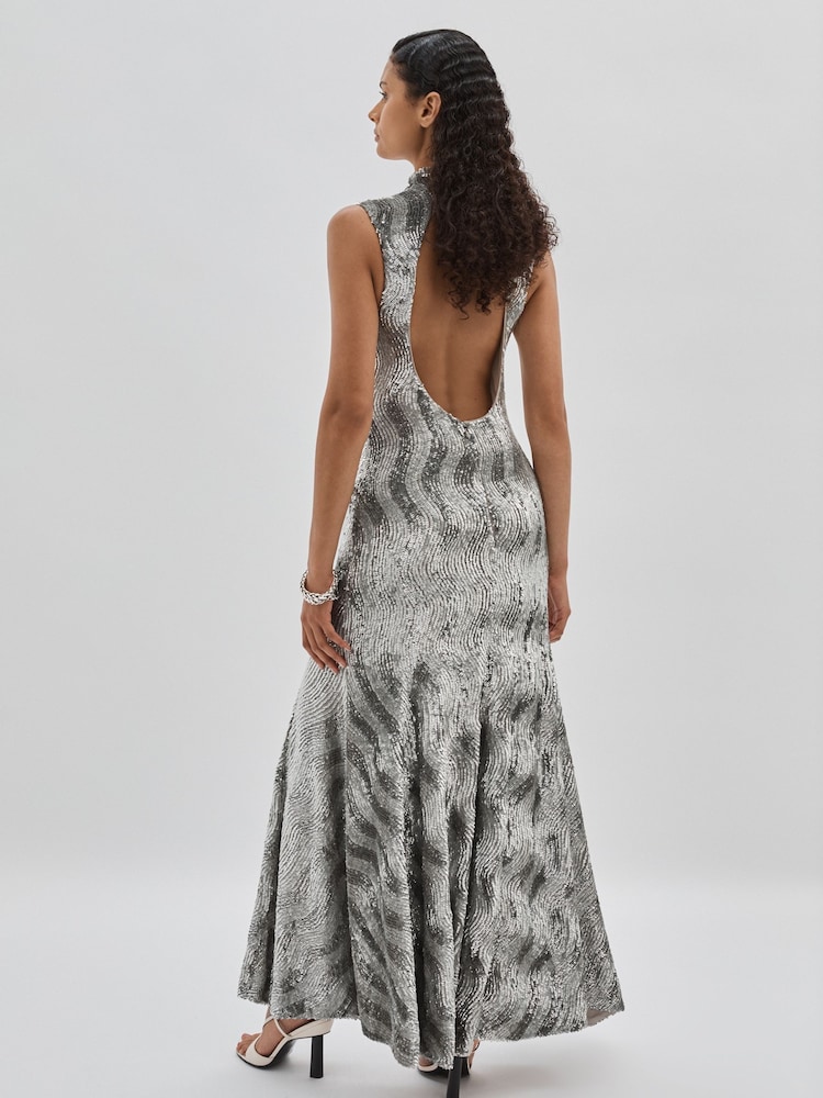 ILTA Keyhole-Back Sequinned Maxi Dress - Image 4 of 6