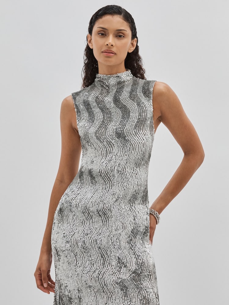 ILTA Keyhole-Back Sequinned Maxi Dress - Image 5 of 6