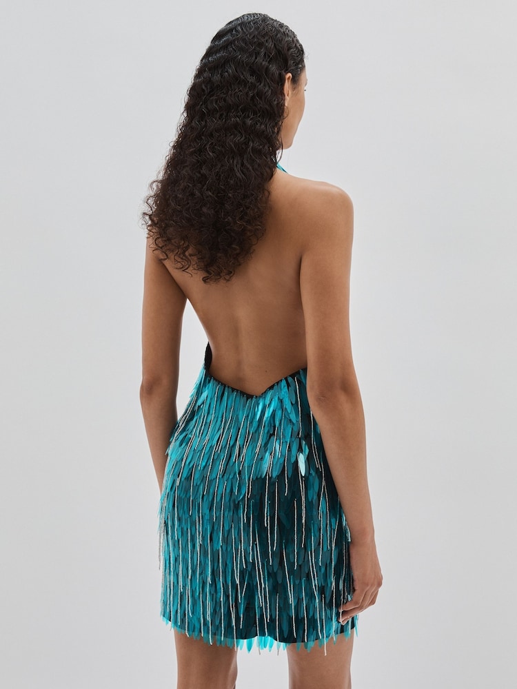 ILTA Sequinned and Beaded Halter-Neck Dress - Image 5 of 6