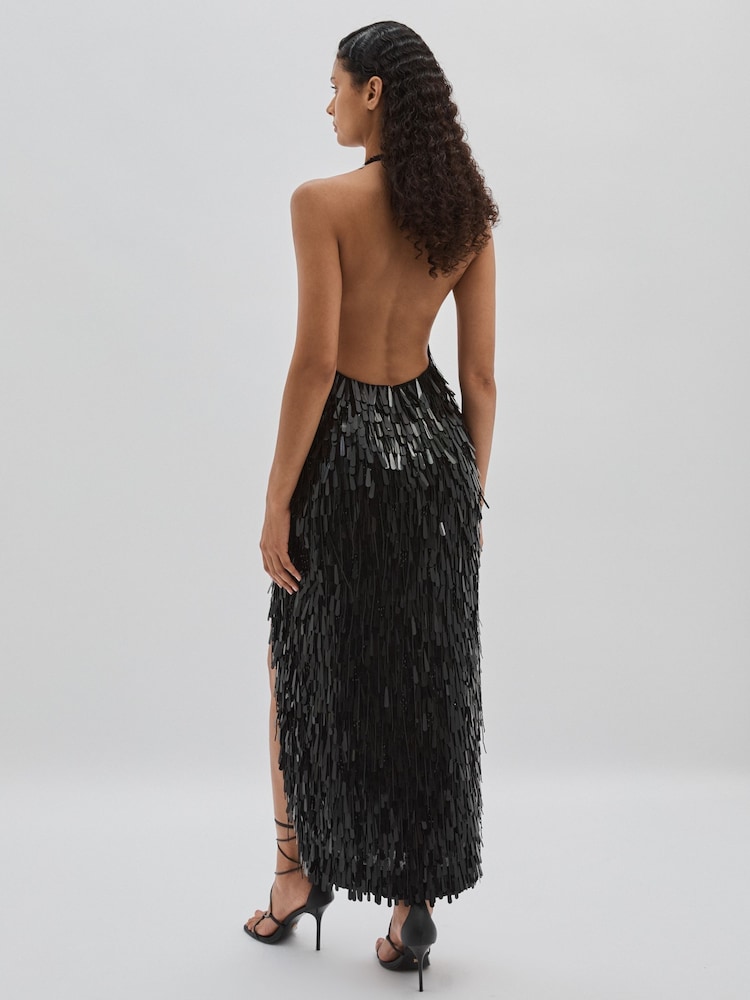 ILTA Sequinned and Beaded Halter-Neck Dress - Image 5 of 6