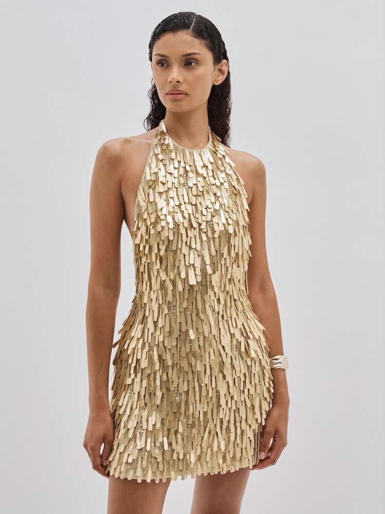 Buy ILTA Sequinned and Beaded Halter-Neck Dress from the Next UK