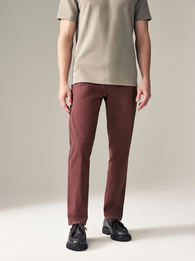 Borgoña claro - Corte slim - Chinos elásticos - Imagen 1 de 10
