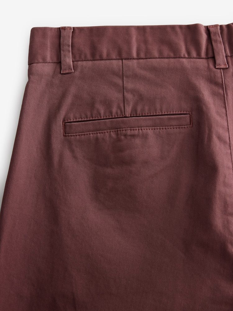 Couleur bourgogne légère - Ajustement droit - Pantalon chino stretch - Image 8 of 9