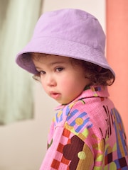 Lilac Purple 100% Cotton Bucket Hat (3mths-16yrs) - Image 1 of 3