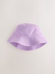 Lilac Purple 100% Cotton Bucket Hat (3mths-16yrs) - Image 2 of 3