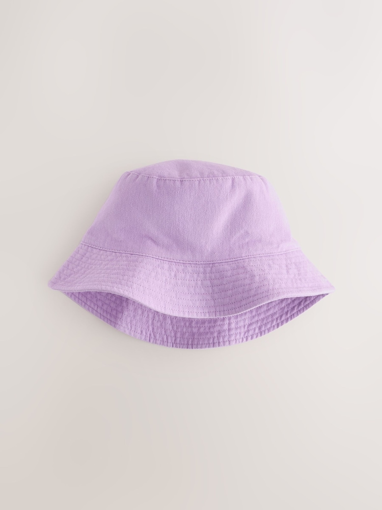 Lilac Purple 100% Cotton Bucket Hat (3mths-16yrs) - Image 2 of 3