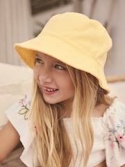 Yellow 100% Cotton Bucket Hat (3mths-16yrs) - Image 1 of 4