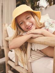 Yellow 100% Cotton Bucket Hat (3mths-16yrs) - Image 2 of 4