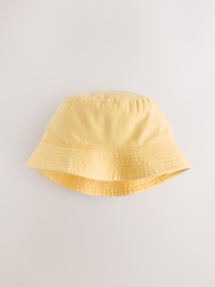 Yellow 100% Cotton Bucket Hat (3mths-16yrs) - Image 3 of 4