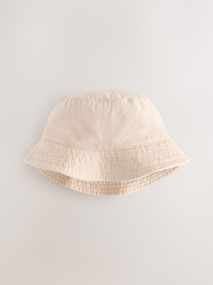 Cream 100% Cotton Bucket Hat (3mths-16yrs) - Image 3 of 4