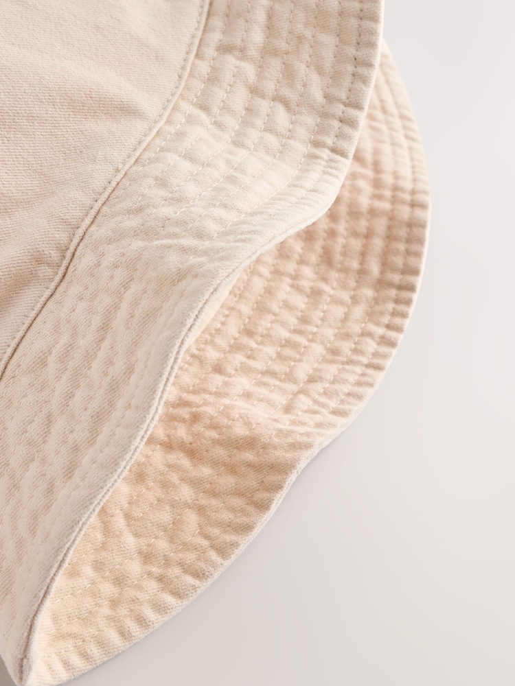 Cream 100% Cotton Bucket Hat (3mths-16yrs) - Image 4 of 4
