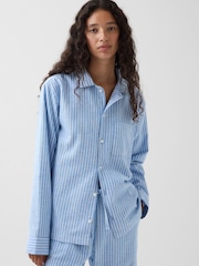 Blauer Streifen - Gap Softest Flannel Pyjamas Top - Bild 1 von 4