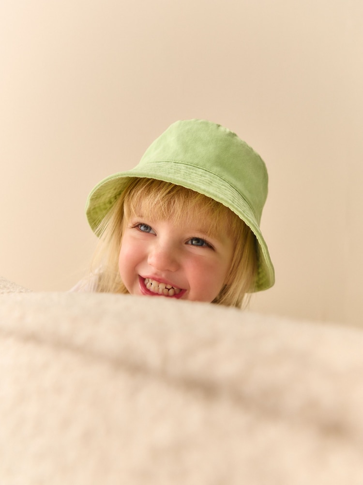 Green 100% Cotton Bucket Hat (3mths-16yrs) - Image 1 of 4