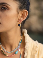Ottoman Hands Gold Noa Lapis Drop Earrings - Image 2 of 3