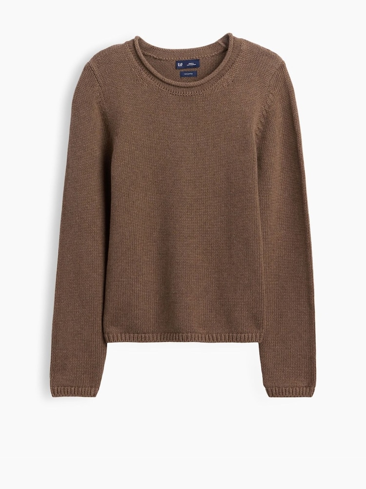 Marrone - Gap Cotton Rolled Neck Jumper - Immagine 1 di 1