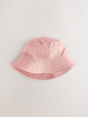Pink 100% Cotton Bucket Hat (3mths-16yrs) - Image 4 of 6