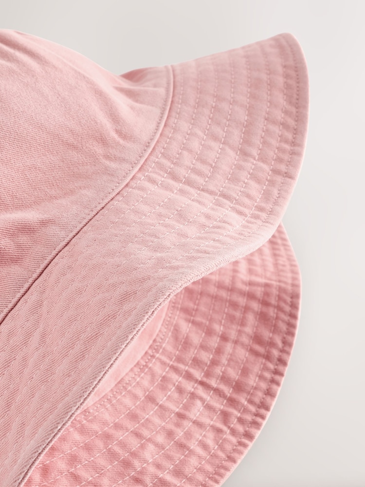 Pink 100% Cotton Bucket Hat (3mths-16yrs) - Image 5 of 6