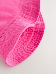 Bright Pink 100% Cotton Bucket Hat (3mths-16yrs) - Image 4 of 4