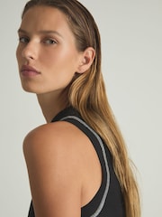 Reiss Black/Ivory Lea Cotton With Stretch Contrast-Stitch Vest - Image 4 of 6