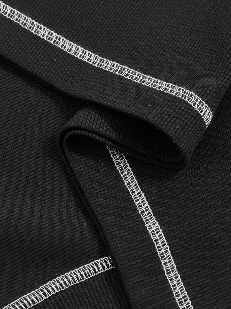 Reiss Black/Ivory Lea Cotton With Stretch Contrast-Stitch Vest - Image 6 of 6