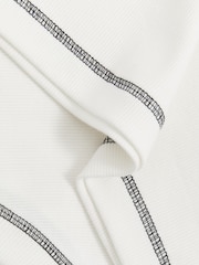 Reiss Ivory/Navy Lea Cotton With Stretch Contrast-Stitch Vest - Image 6 of 6