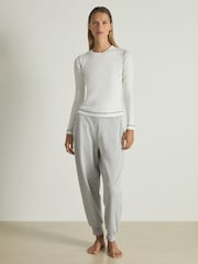 Reiss Ivory/Green Marlie Cotton With Stretch Contrast-Stitch Top - Image 3 of 6