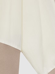 Reiss Neutral Sienna Lyocell Woven Contrast-Trim Top - Image 6 of 6