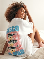 White Fish Oversized 100% Cotton Night T-Shirt - Image 3 of 5