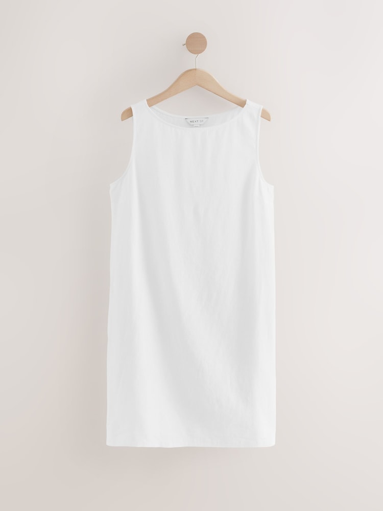 White Linen Sleeveless Dress - Image 1 of 1