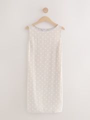 Stone All-Over Print Spot Linen Sleeveless Dress - Image 1 of 3