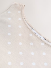 Stone All-Over Print Spot Linen Sleeveless Dress - Image 3 of 3