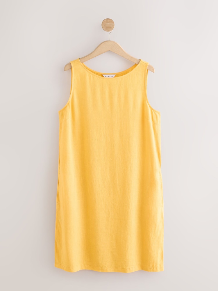 Yellow Linen Sleeveless Dress - Image 1 of 1